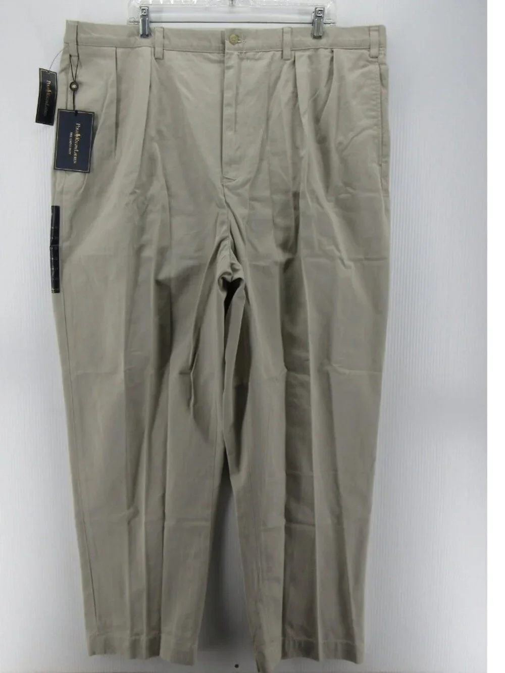 Polo Ralph Lauren Pants 44X32 Big Tan Andrew Chino Pleated Classic Fit